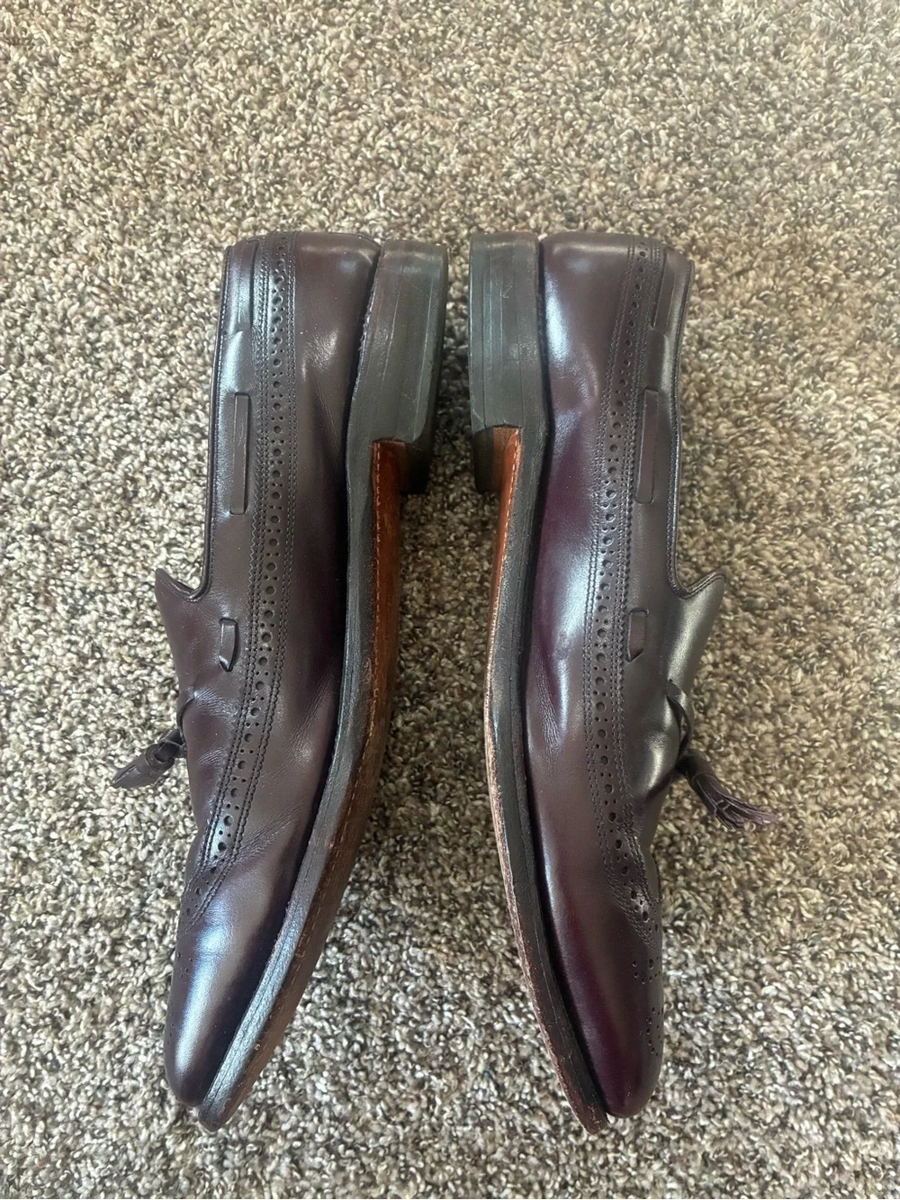 Allen Edmonds Manchester Men's Burgundy Leather Tassel Loafers 12 AA Classy